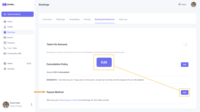 TalentPayout Method